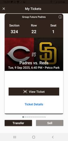 Padres tonight! 12 tickets @ $20 each 1