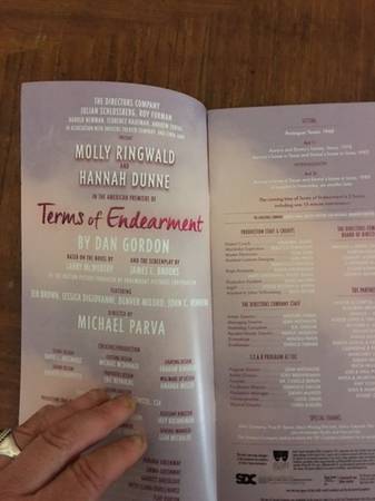 Molly Ringwald "Terms Of Endearment" theatre souvenir 1