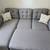 Like New Light Grey Linen Sectional Sofa +XL Ottoman 6 thumbnail