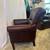 Burgundy Leather Club Parlor Chair Scroll Back Lee Industries Made USA 6 thumbnail