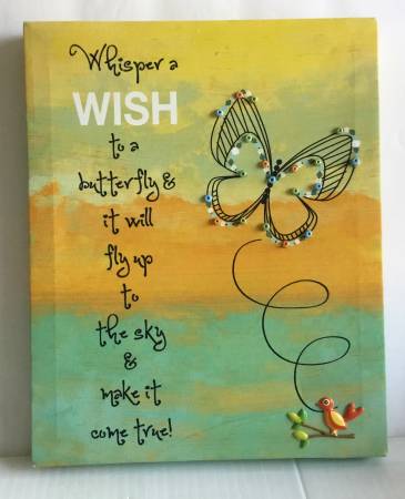 Whisper a Wish to a Butterfly Saying on Canvas 1