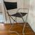 Vintage Chrome Folding Director’s Chair — Black Leather, Welded Frame 3 thumbnail