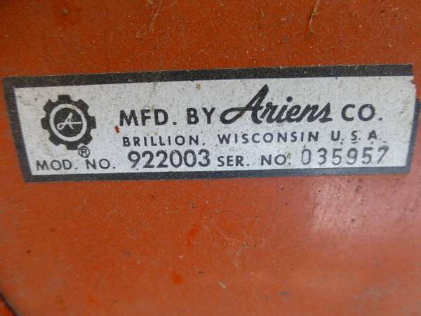 partsvintage Ariens snowblower 922003 1