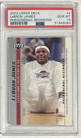 LeBRON JAMES 2003 UPPER DECK #4 PHENOMENAL BEGINNING PSA 10 ROOKIE 1