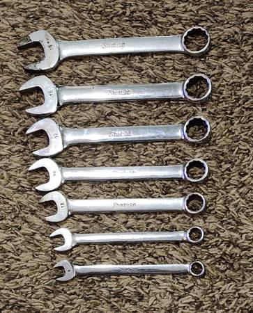 Snap On 7pc Metric Short Combo Wrench Set OEXM 1