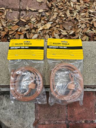 2 Pieces Klein Tools 5201 Lightweight Leather Tool Belt Size 33" - 45" 1