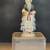 VTG COMPLETE half doll figurine, lady with Blue ruffled dress & Flower 6 thumbnail