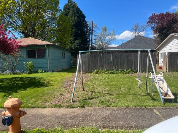 Small old Swing set frame with “slide” 1