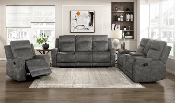 Brand New Dark Gray Double Reclining Sofa only 1