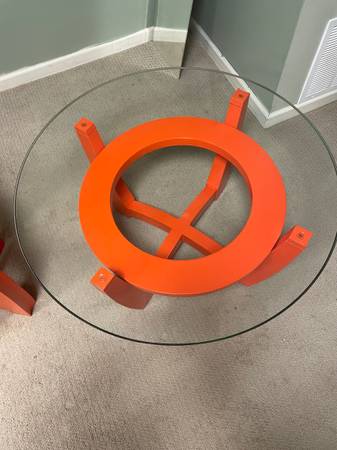 Retro glass top tables - $12563470457188099123