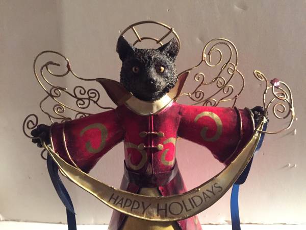 Holiday Figurine / Tree Topper Cat Angel 1