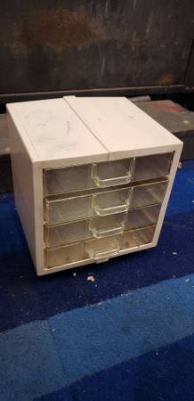 Vintage 4 Drawer Plastic Storage Cabinet Bin 1