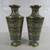 Cloisonne Enamel Solid Brass Asian Floral Themed Vases Pair 10" Tall 6 thumbnail