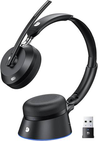 BRAND NEW! Wireless Bluetooth Headset with Mic & Charging Base 1