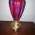 Tall Brass Hand-Painted Torchiere Table Lamp. Excellent Condition. 39” 14 thumbnail