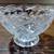 Crystal Footed Bowl Sawtooth Scalloped Rim Etched Frosted Rose Leaf Pa 2 thumbnail