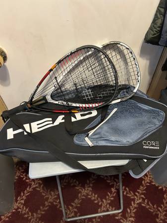 2 Head Raquetball Racquets plus a Head Bag 1