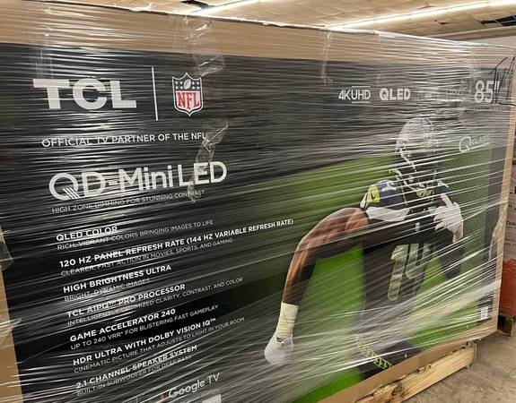 TCL 85” Class QM7 (85QM751G) 4K UHD HDR QD Mini-LED Smart TV with Goog 1