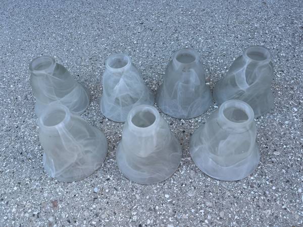 5 - White Marble Glass Bell Shade 1