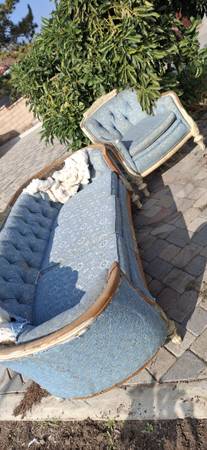 Antique couch and chair for reupholstery 1