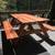 Redwood Picnic Table, 6 foot long with attached benches. 1 thumbnail