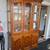 Traditional Mid Century Oak China Display Cabinet Curio Hutch 1 thumbnail