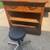 1900s VINTAGE WOOD WORKBENCH OAK TONGUE and GROOVE CABINET 11 thumbnail