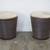 Ribbed Base Side Table w/ Round Marble Top 24" D x 29" H 1 thumbnail