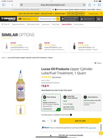 Lucas Upper Cylinder Lube/Fuel Treatment - $10 (Norwood)63437816440705123