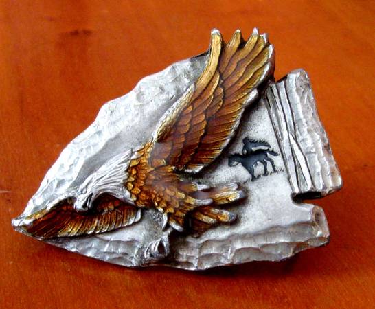 Vintage Siskiyou Belt Buckle Soaring Eagle Arrowhead Native American U 1
