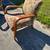 2- 1992 La Z Boy Oak Fabric Accent Arm Chairs 4 thumbnail