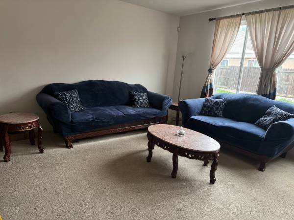 3-Piece Elegant Solid Marble Coffee Table Set + 2 Couches 1