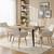 Homy Casa · Lancelot Walnut Dining Table Set with 4 Beige Chairs 1 thumbnail