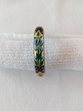 Painted Wood Bangle Bracelet 1