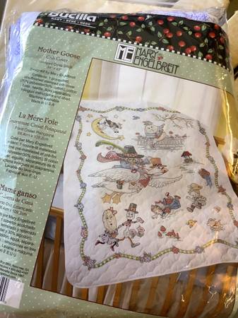 Stamped Cross Stitch Crib Cover Kit, 34 by 43-Inch, 45359 Mary Engelbr 1