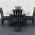 Post modern Italian marble V base table and chairs dining set 6 thumbnail