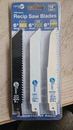 NIB Portland Saw Blades - Recip Saw Blades 12pc set 6" 1