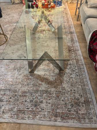 Coffee Table Chrome and glass 1