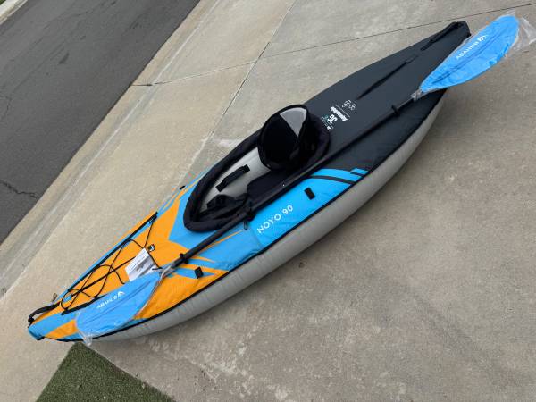 Never Used AQUAGLIDE Noyo 90 Inflatable Kayak & Paddle 1
