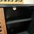 Midcentry modern storage cabinet with sliding doors - walnut & black 3 thumbnail