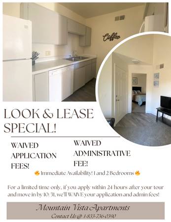 $750 / 1br - 471ft2 - Look & Lease Specials! Plus Free Rent! Waived Fees! (sierra vista)63796232989185120