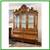 Dutch Baroque Style Floral Inlaid Bombe Two Piece China Cabinet 4 thumbnail
