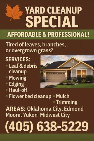🍂 YARD CLEANUP SPECIAL – FAST & AFFORDABLE! 🌿 4()5 638 5229 1