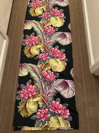 ANTIQUE BARKCLOTH   FABRIC DRAPES 1