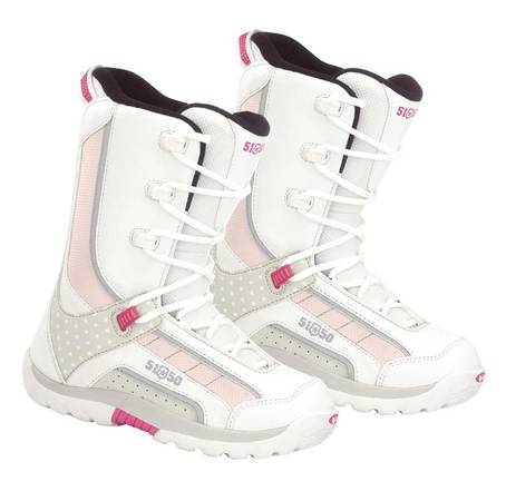 5150 KID'S 6 WHITE AND PINK BRIGADE SNOWBOARD BOOTS! 1