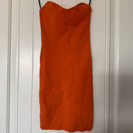 forever 21 burnt orange dress 🧡 Forever 21 Ribbed Bodycon Midi Strapless Dress – Burnt Orange Statement  P - clothing & accessories