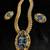 H. Pomerantz  huge deep blue cut glass  jewel inion  revival  book chain necklac 4 thumbnail