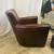 Pottery Barn Irving Swivel Genuine Leather Club Chair Reddish Brown 5 thumbnail