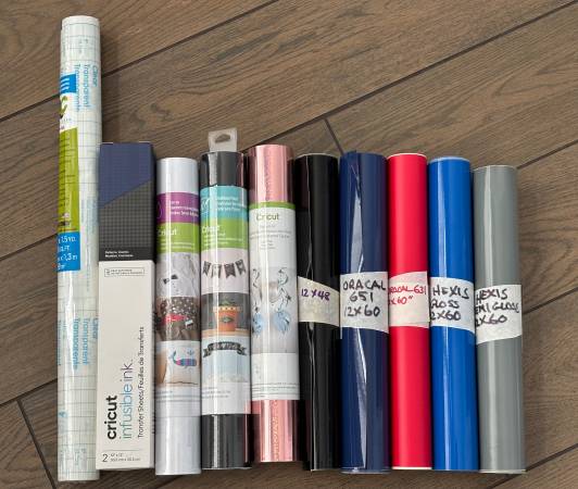 10 Cricut material rolls HTV iron-on infusible ink vinyl foil 1