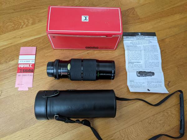 Vintage Sigma Hi Speed 80-200mm f3.5 1-Touch 3Func Telephoto Zoom Lens 1